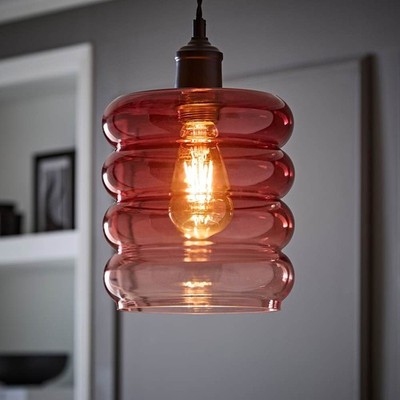 Decken Lampenschirm Ombre Rosa Beere Glas Easy Fit Lampenschirm Schlafzimmer Beleuchtung