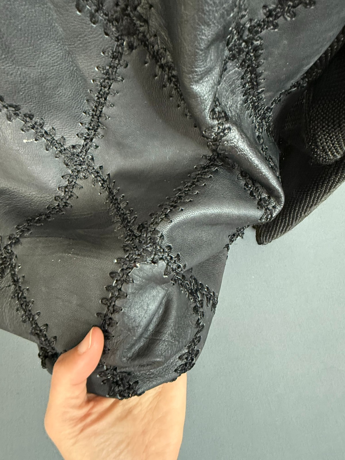 Men's Leather Turkey Made Patchwork Argyle Pullov… - image 6