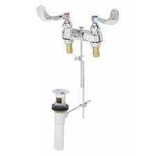 T S Brass B-0891 Bathroom Faucet Standard Spout, Chrome, 2 Holes, Blade Handle