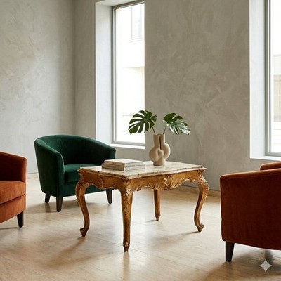 Kleiner Antiker Tisch Barockstil Tannenholz Marmor XIX Jhd Originell