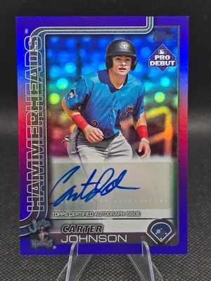 2025 Topps Pro Debut Carter Johnson Purple Foil Auto /299 #PD-187