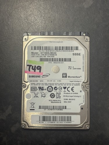 Samsung Spinpoint ST1000LM024 HN-M101MBB/M 665259-0 1TB 2,5" SATA HDD Festplatte