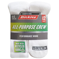 Work Crew Socks 12 Pack White Mens Sizes 6-12 All-Purpose fort Casual