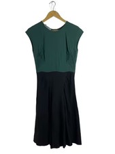 PRADA/Sleeveless Dress/Size 40/Rayon/Green/Solid Color