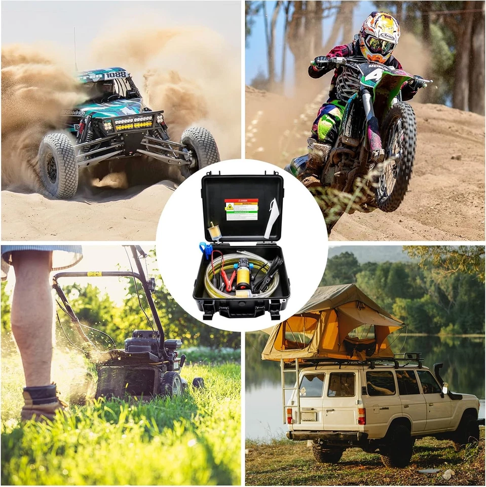 Kit de Bomba de Transferencia de Combustible Steauty 12V, Motor 85 Gal/Hr 70W DC, con Estuche de Transporte Foto 2 de 4