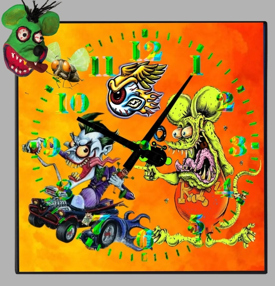 Rat Fink Clock With 3d Printed Icon  - Image 3 of 4