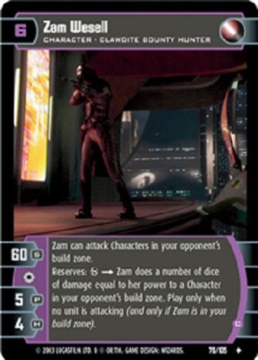 STAR WARS TCG WOTC JEDI GUARDIANS ZAM WESELL (C) 78/105 FOIL GEM MINT