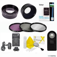 OBIETTIVO GRANDANGOLARE + OBIETTIVO ZOOM + FILTRO + TELECOMANDO EN-EL14A+ PER NIKON COOLPIX P7800