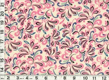 Hot Pink & Green Teardrop Leaves Flowers Quilting Sewing Fabric by Yard #532