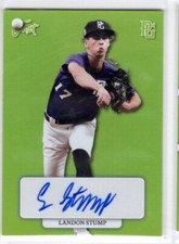 2022 Leaf Just Minors Perfect Game Landon Stump Neon Yellow Auto RC /10