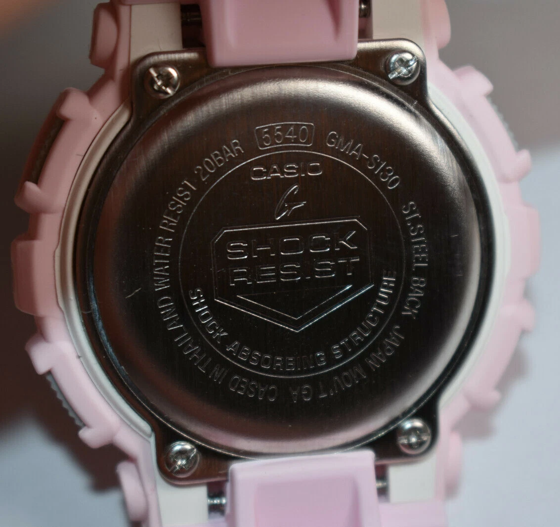 IOB CASIO G SHOCK S series GMA S130 4A Women s Pastel Pink NEW BATTERY