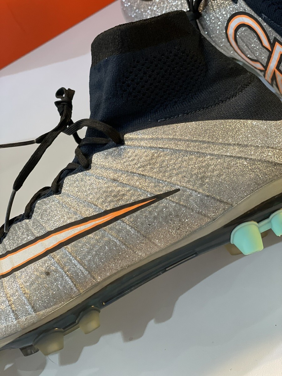 NIKE Mercurial Superfly Ⅳ CR AG-R 27 NIKE Mercurial Superfly IV 4 CR7 AG-R Silver Soccer Cleats