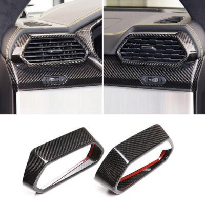 Dry Carbon Fiber L&R AC Air Outlet Vent Cover Decor For Lamborghini Urus 18-2023
