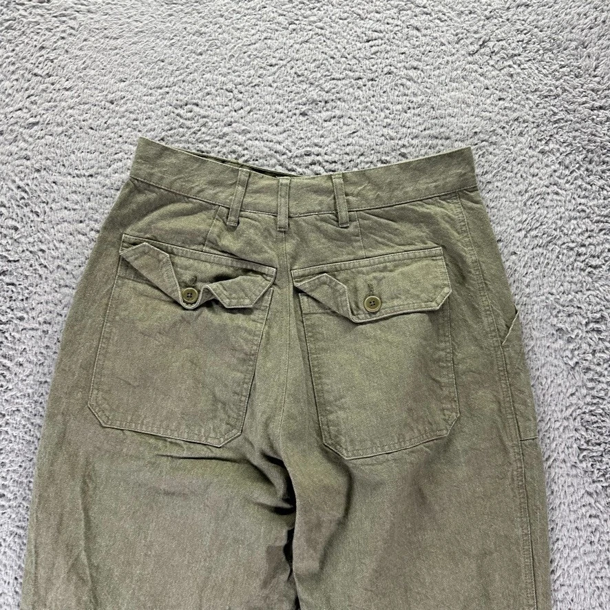 Pantalones chinos Djerf Avenue para mujer 28X29 verde recto algodón orgánico tiro alto Foto 4 de 4