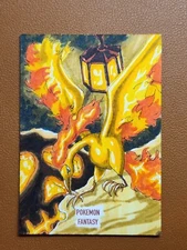Moltres Pokemon Fantasy PSC Sketch Card by General D 1:1 Full Art TCG