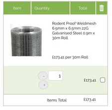 Rodent Pest Proof Mesh 6.5mm X 6.5mm 22G Galvanised Steel 30 Metres Roll Rats