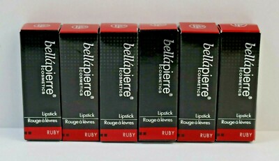Lot of 6 BellaPierre Cosmetics Mineral Lipstick RUBY 0.123 oz/3.5 g Full Size