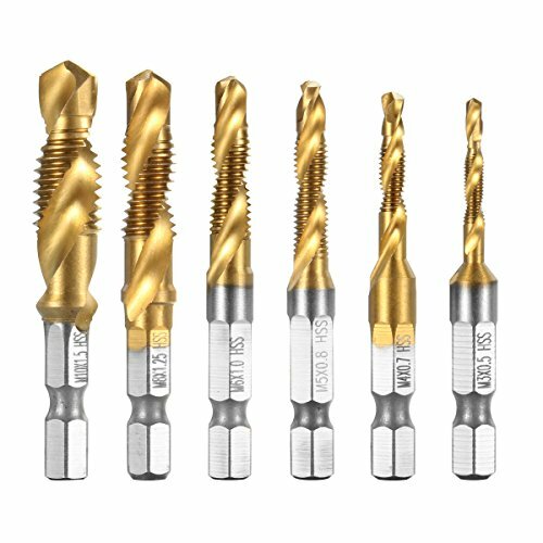 Qibaok 6 Pezzi Punte Trapano Maschi HSS M3-M10 Attacco Esagonale