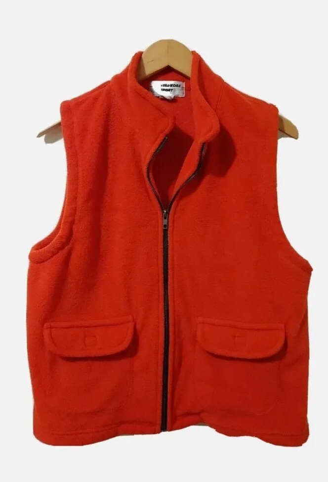 orange fleece vest womens