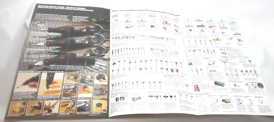 Dremel Tool Accesory Brochure, Bit and RPM Selector Slide Rule, Catalog ...