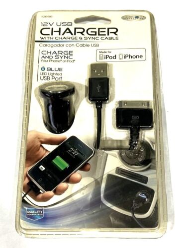 Chargeur de voiture USB pour iPod et iPhone accessoires personnalisés 12 volts - Photo 1 sur 5