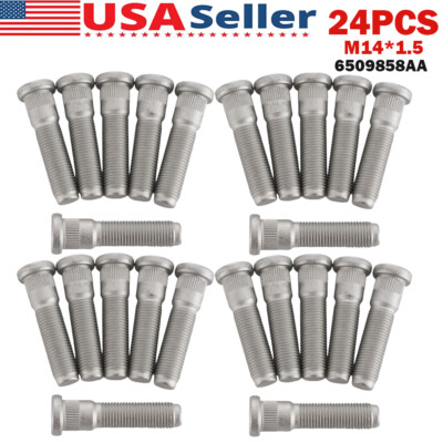 24PCS M14x1.5 Long Serrated Wheel Studs Multi-Purpose Stud for Jeep Wrangler US