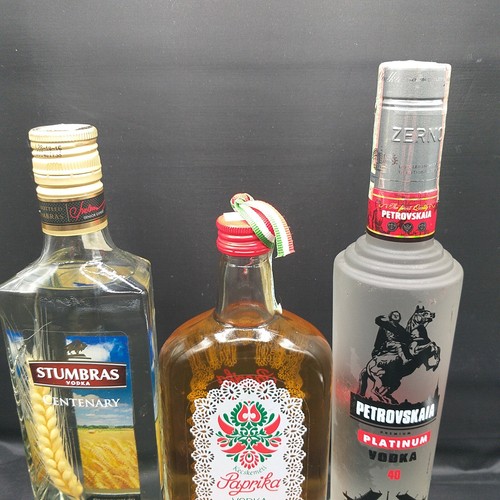 Kecskemeti Paprika Vodka + Stumbras Centenary Vodka + Petrovskaia Vodka