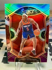2020-21 Cassius Winston Panini Select Green White Purple Prizm Rookie Card #96. rookie card picture