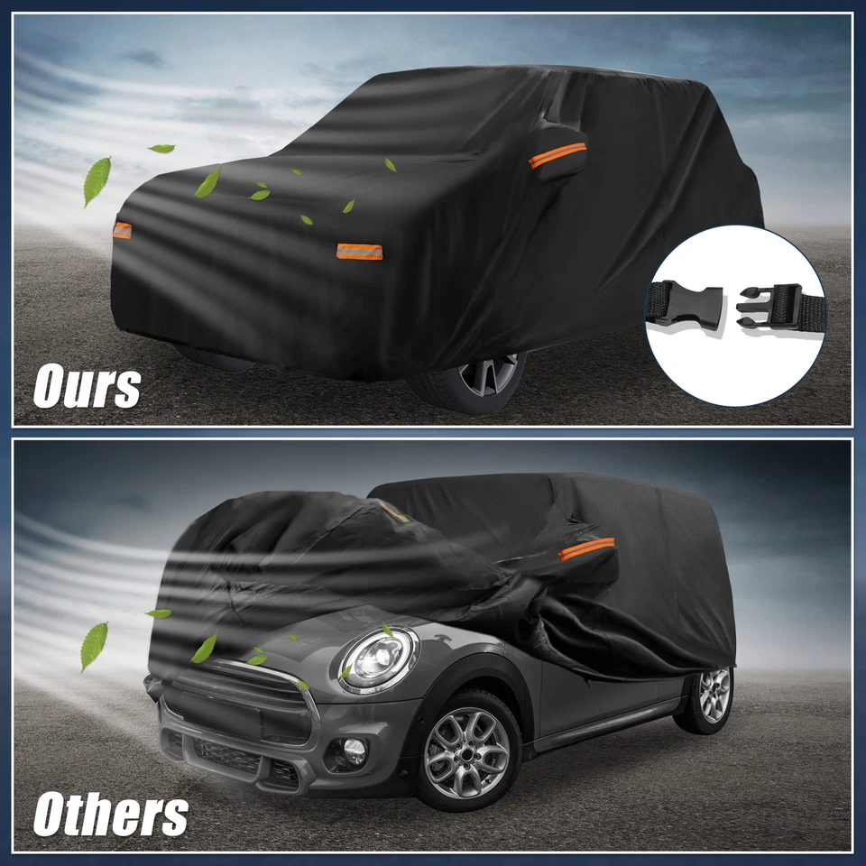 Cubierta de coche Oxford 210D-PU impermeable para Mini Cooper 2 puertas 2002-2021 cremallera de puerta Foto 4 de 4