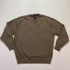 Jos A Bank Sweater Mens XL Signature Collection V Neck Long Sleeve Brown