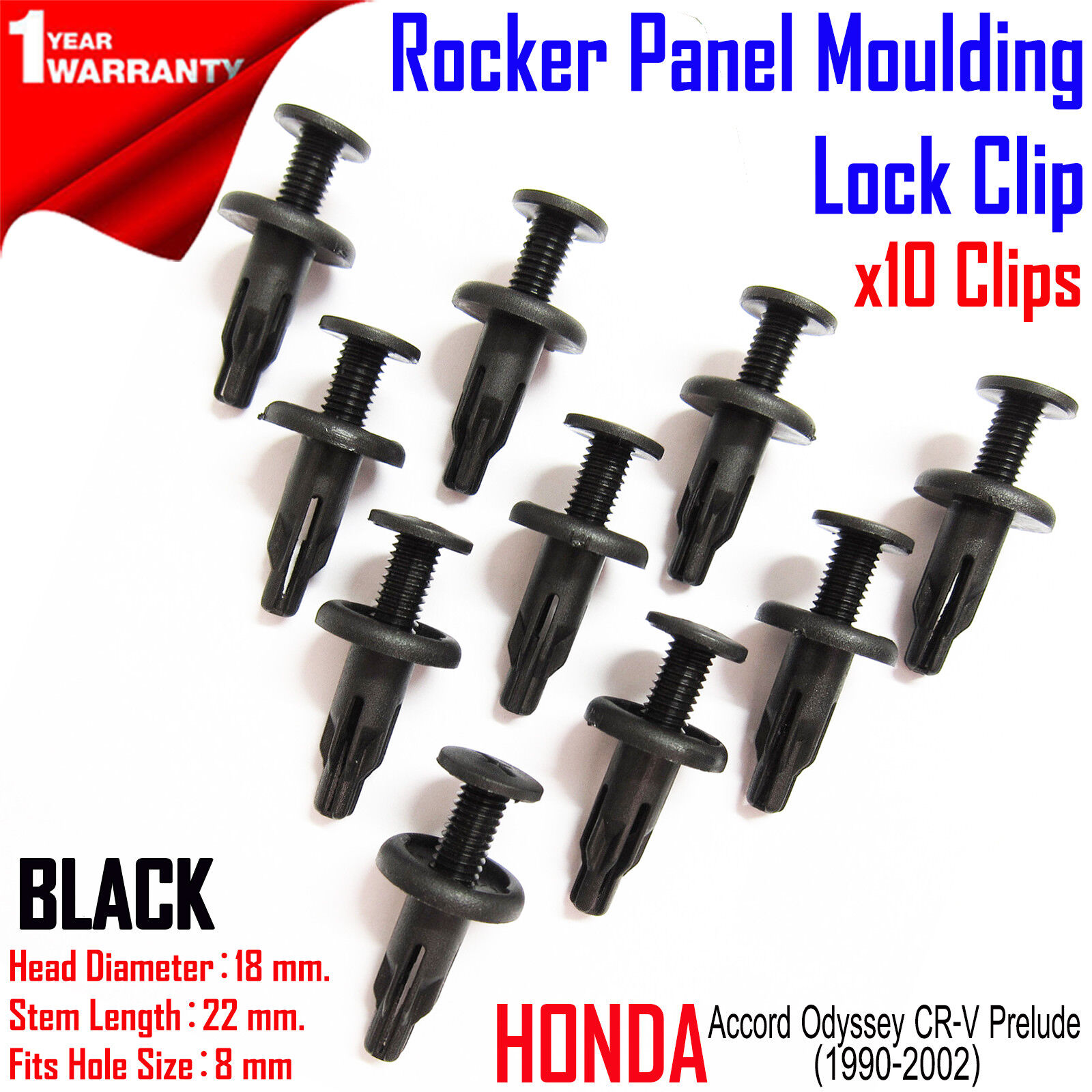 Honda Accord Odyssey CR-V Prelude Rocker Panel Moulding Lock Clip 10x