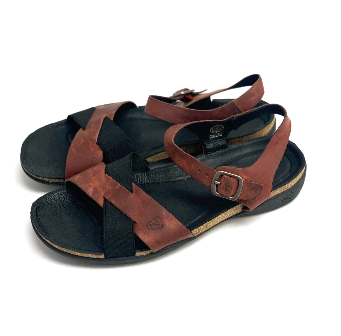 Keen Dauntless sandalo alla caviglia rosso nero fibbia cinturino alla caviglia comodo donna taglia 7