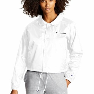 Champion Cropped Coaches Jacket Champion Womens Zipper Tape Crop