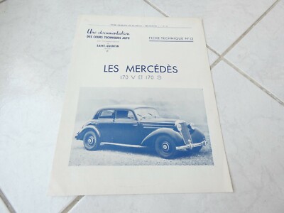 Mercedes 170V 170S Technical Sheet No. 13 Brochure Catalog Leaflet Prospectus