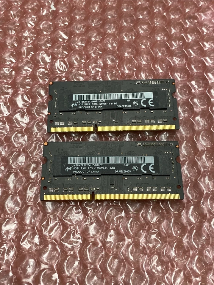 Micron Apple 8GB (2x4GB) PC3L-12800S DDR3 SODIMM Laptop RAM MT8KTF51264HZ-1G6E2 - Image 2 of 4