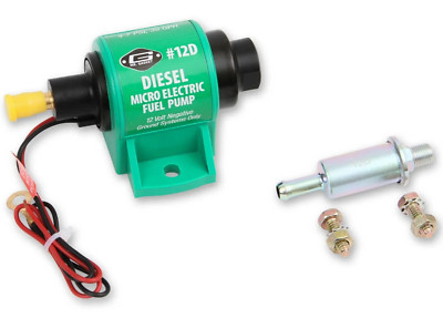 Mr Gasket 12D Diesel Micro Electric Fuel Pump 12-Volt Negative Ground System NEW