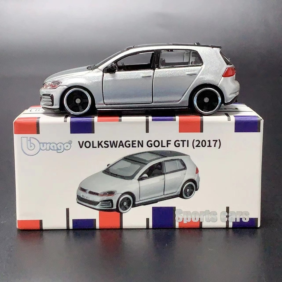 Bburago 1:64 VW Golf GTI (2017) Silver Diecast Model Car