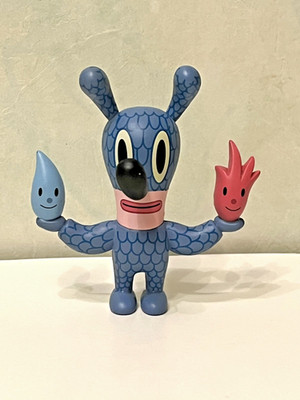 Gary Baseman Figur Pop Art Spielzeug Vinyl Aqua Feuer Wasser Hase Vintage 2004