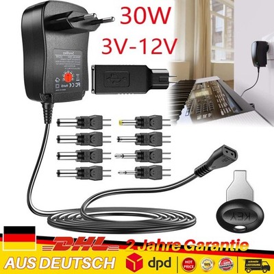 Universal Stecker Netzteil 2000mA 1,5A 3V 4,5V 5V 6V 7,5V 9V 12V 7,2W 9 Adapter