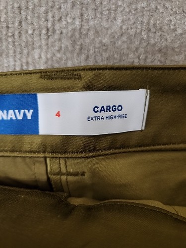 Old Navy Satin Cargo Barrel Wide-Leg Pants Womens 4 Olive Green NEW - Picture 9 of 11
