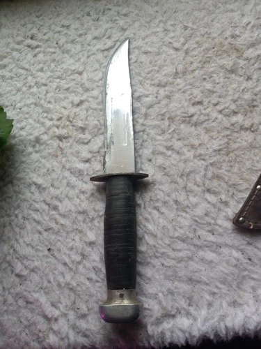 Vintage US WW2 Pal RH-36 Fighting Knife & Leather Sheath Real Military Knife 6”B