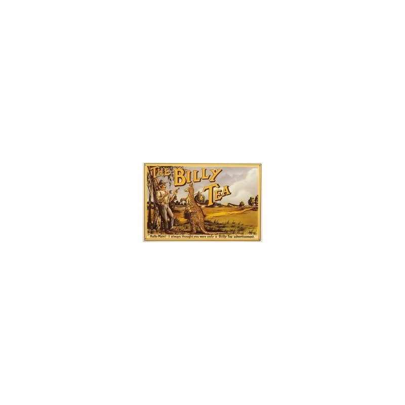 Plaque métal publicitaire THE BILLY TEA 40x28cm avec finition vernie protectrice
