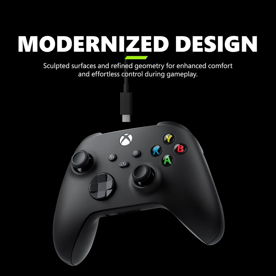 Xbox Wireless Gaming Controller + USB-C® Cable (2025) – Carbon Black – Play o... - Image 3 of 4