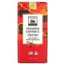 Dark Chocolate Bar, Cinnamon Cayenne & Cherries, 60% Cocoa, 3 oz (85 g)