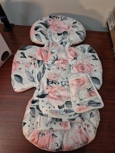 Infant Car Seat Insert 2 in 1 Reversible Compatible w/ Mamaroo Swing Pink Floral