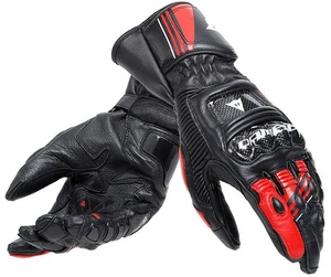 Dainese Druid 4 Leather Gloves - Black/Lave Red/White Motorcycle Motorbike