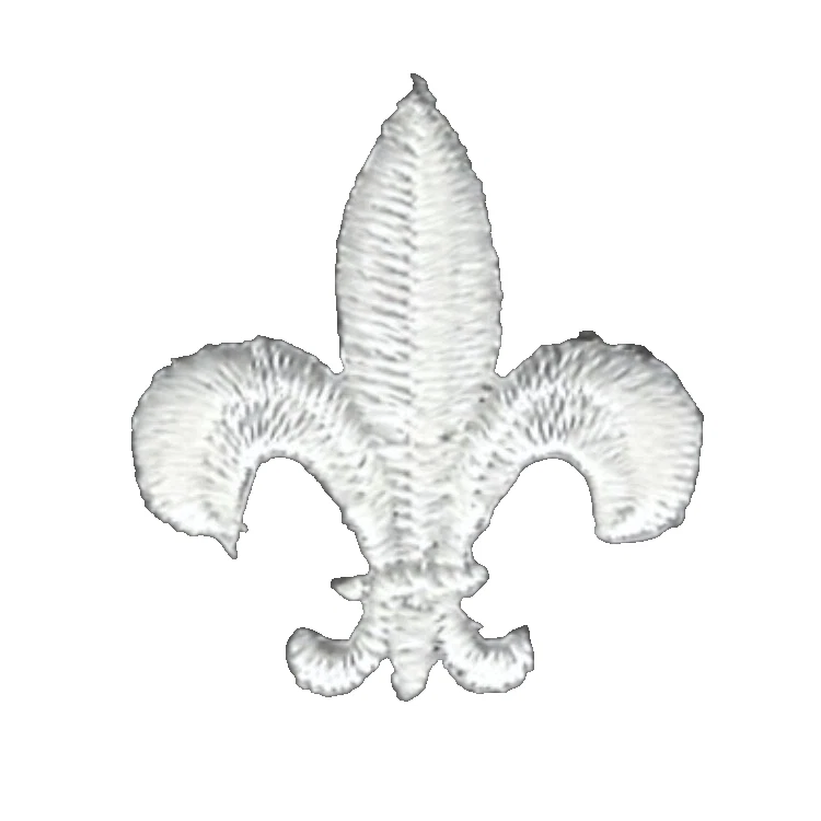 Lot of 12 White Fleur-de-Lis Iron On Patches 1" Applique Craft Embellishments - Image 3 of 3