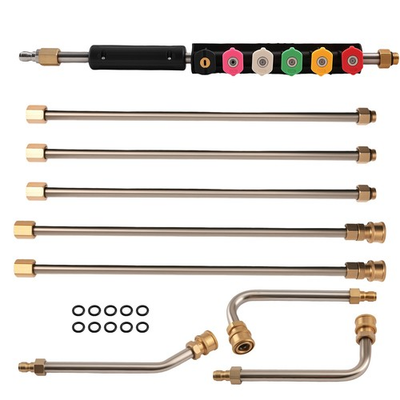 #ad 4000PSI Brass Pressure Washer Kit 97inch 6 Wands 6 Nozzles 3 Curved Rods $27.70