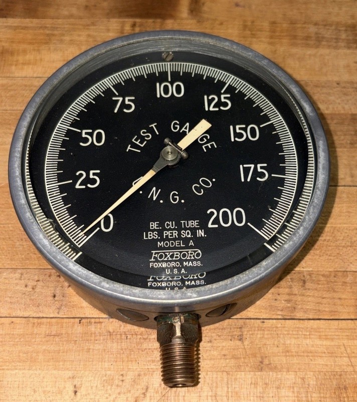 Antique Vintage Foxboro Model A Pressure Gauge Black