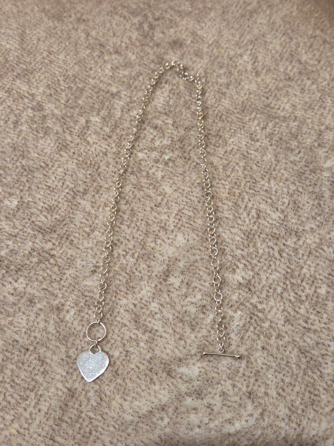 16" 925 Solid Sterling Silver Toggle Link Chain H… - image 1